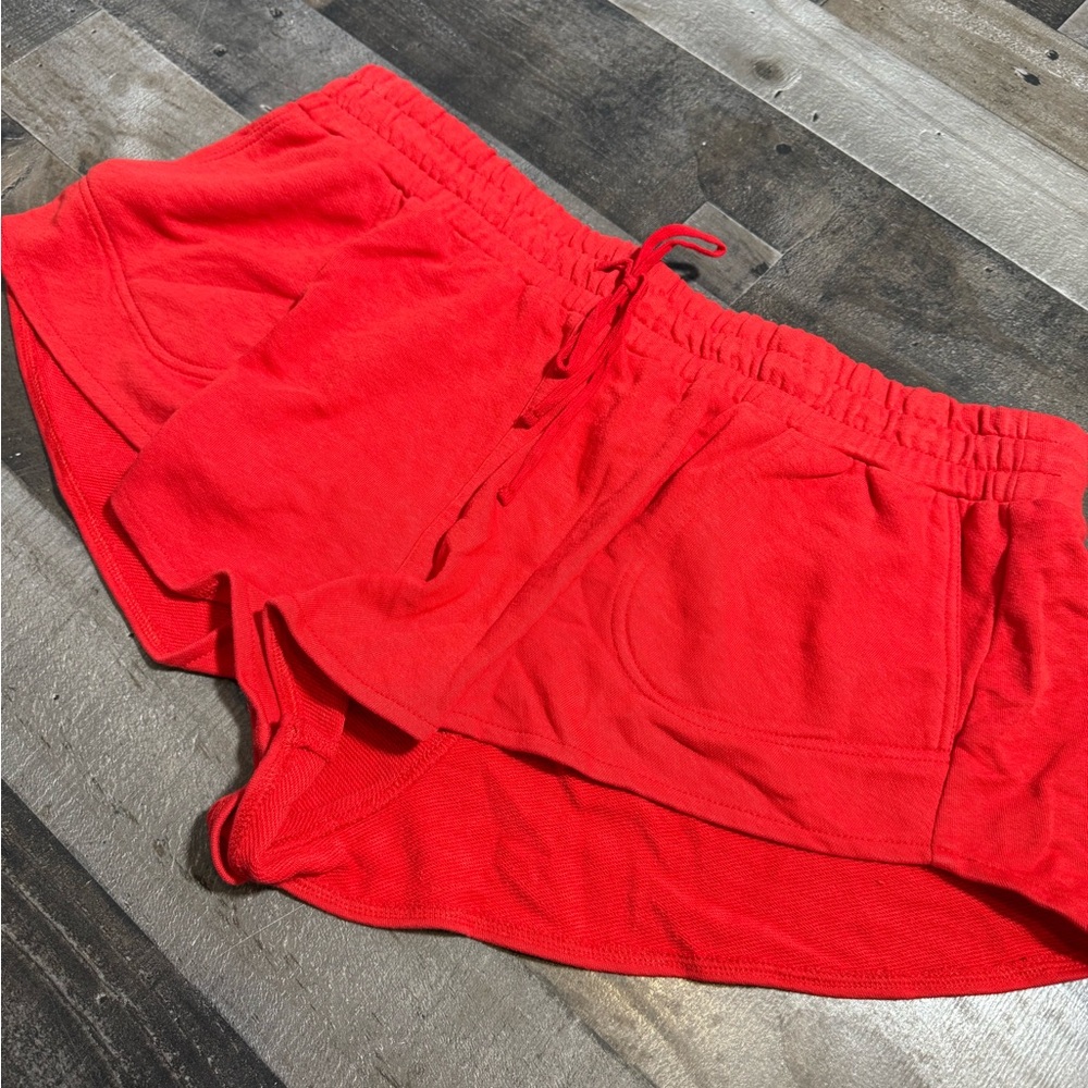 NWT Anthropologie Daily Practice Solid‎ Bleacher Sea Red Shorts- XL